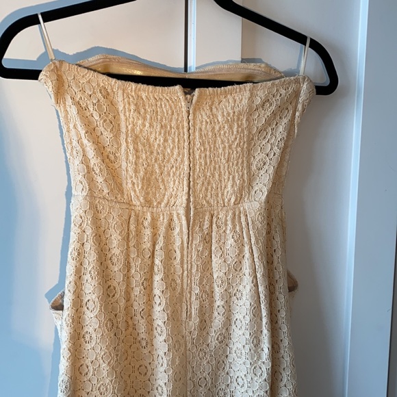 Cream lacey strapless dress - Picture 5 of 5